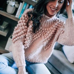 As Peppy As You Are Pom Pom turtle neck sweater